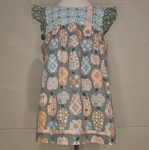 Girls Matilda Jane Bella Girls Mixed-Print Ruffle Sleeve Tunic Size 10  New